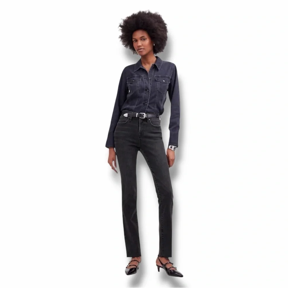 Madewell ‘Petite Mid-Rise Stovepipe Jeans in “Armand” Wash: Raw-Hem Edition 27P